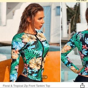Shein Zip front rash guard
